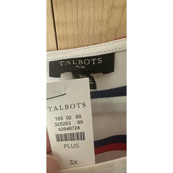 NWT TALBOTS WOMAN PLUS RUGBY MULTI STRIPE TOP BLOUSE SIZE 3XL RETAIL $89 *READ* - Picture 3 of 5
